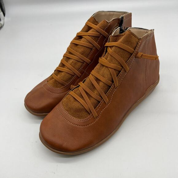 Ankle Boots Round Toe Casual Comfortable Lightweight Side Zipper Size 9.5US/41CN - Picture 2 of 16